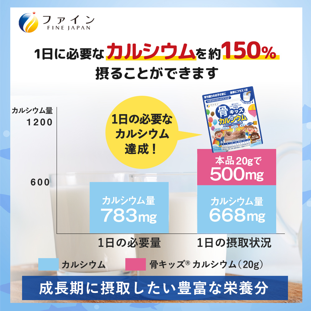 骨キッズ カルシウム チョコ風味 140g 5個セット(70杯)